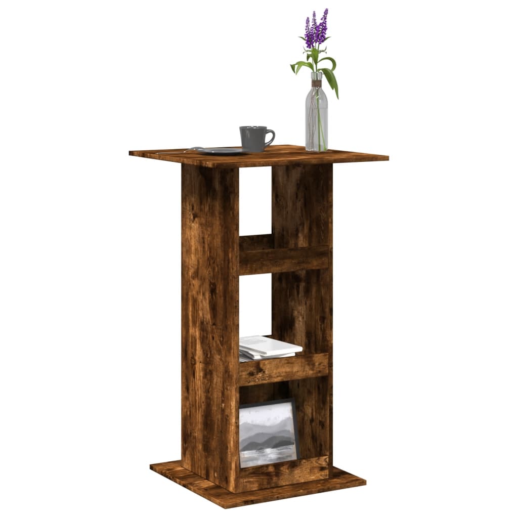 Bar Table with Storage Smoked Oak 60x60x102 cm Engineered Wood