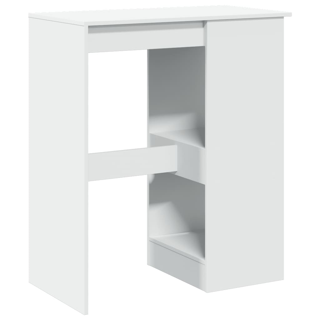 Bar Table with Racks White 90x47.5x103.5 cm Engineered Wood