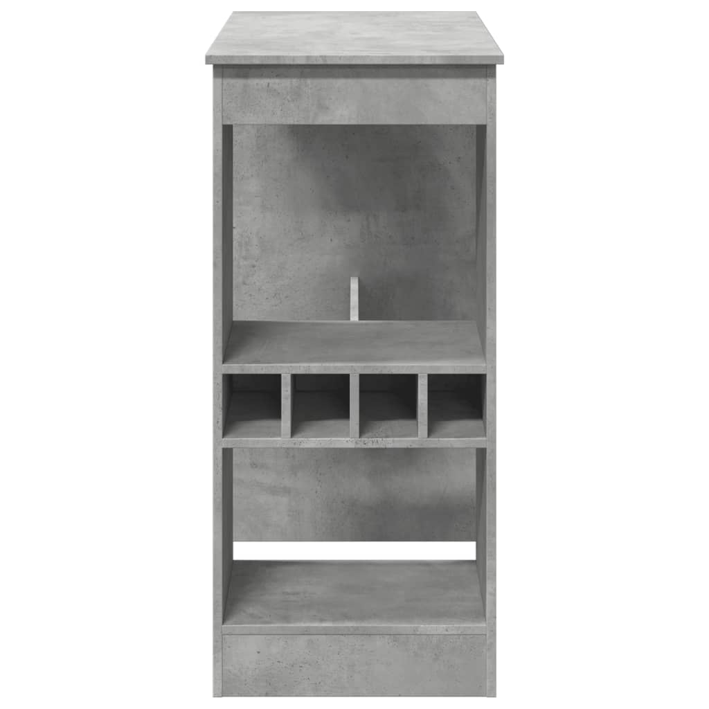 Bar Table with Racks Concrete Grey 90x47.5x103.5 cm Engineered Wood