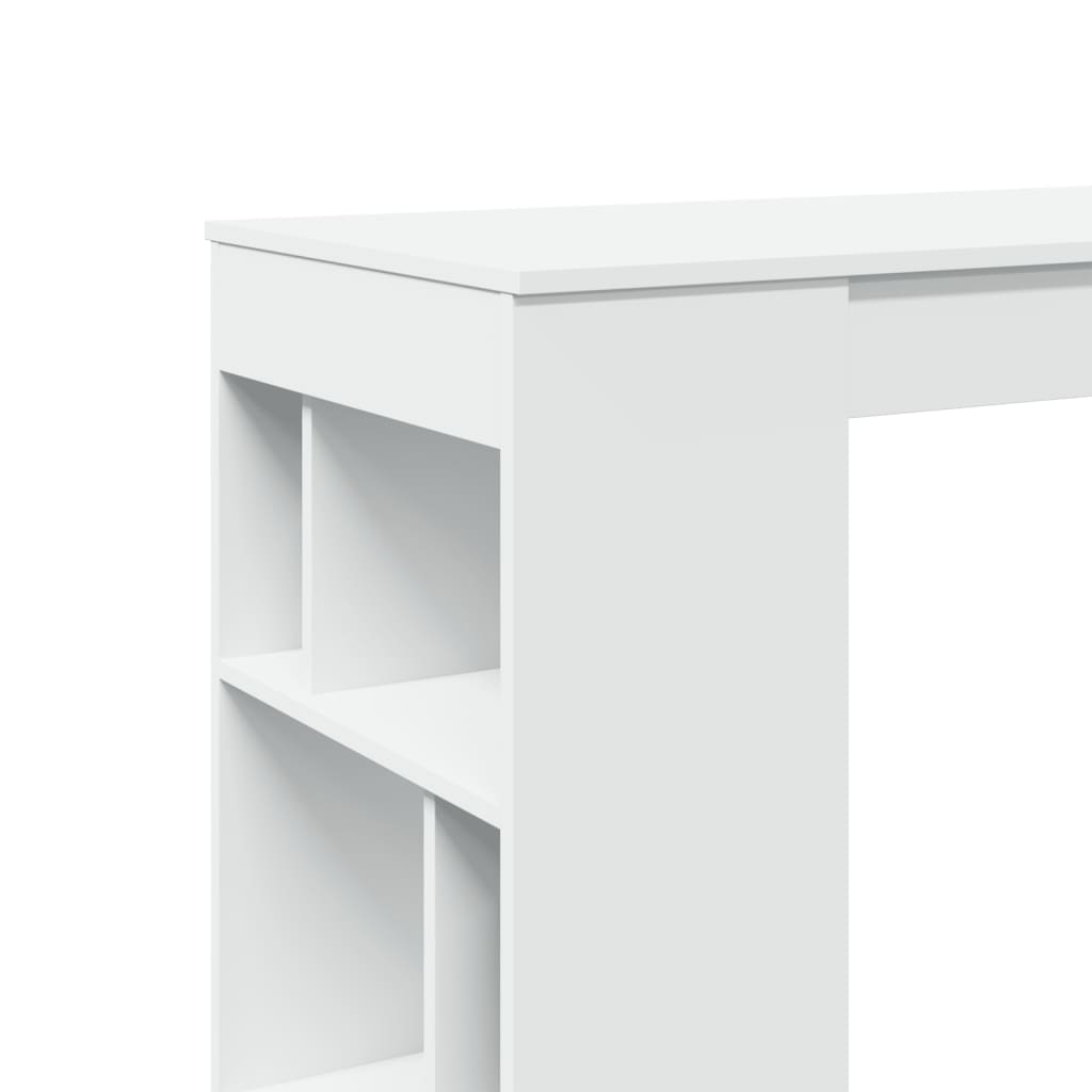 Bar Table with Racks White 102x50x103.5 cm Engineered Wood