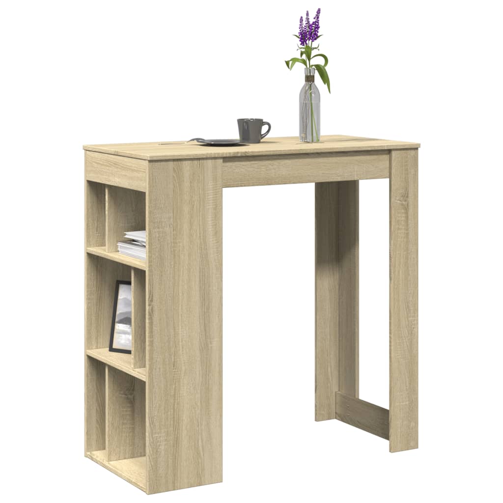 Bar Table with Racks Sonoma Oak 102x50x103.5 cm Engineered Wood