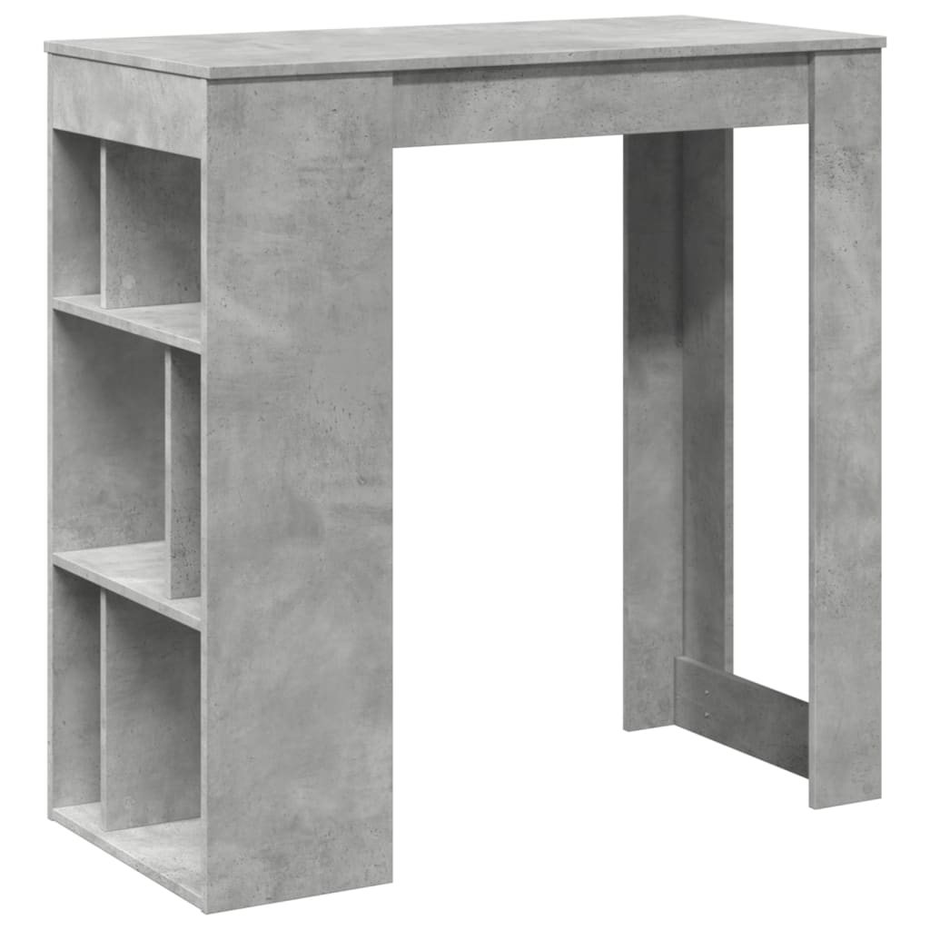 Bar Table with Racks Concrete Grey 102x50x103.5 cm Engineered Wood