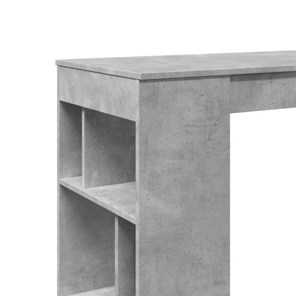 Bar Table with Racks Concrete Grey 102x50x103.5 cm Engineered Wood