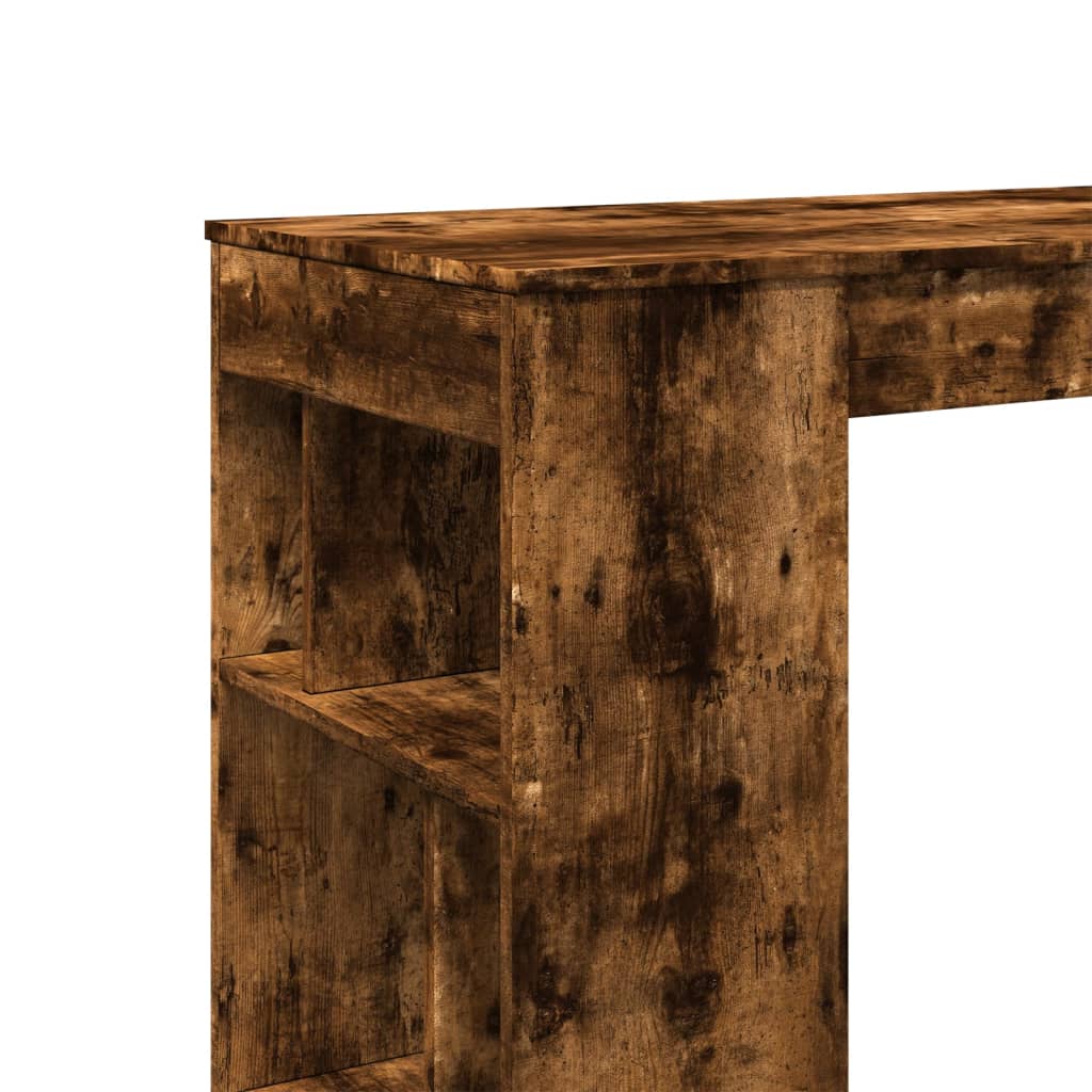 Bar Table with Racks Smoked Oak 102x50x103.5 cm Engineered Wood