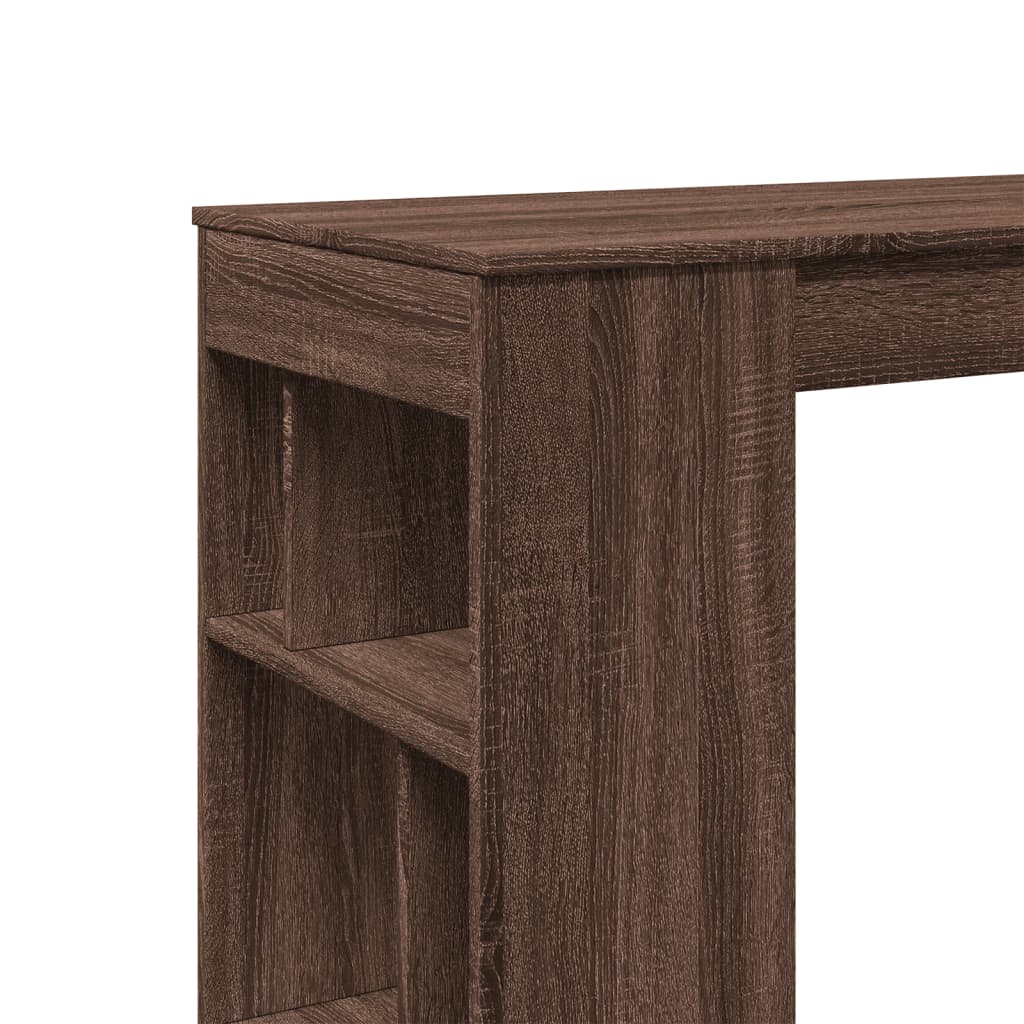 Bar Table with Racks Brown Oak 102x50x103.5 cm Engineered Wood