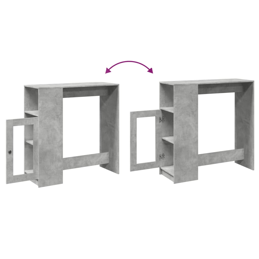 Bar Table with Racks Concrete Grey 101x40x103.5 cm Engineered Wood