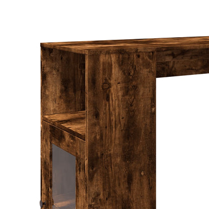 Bar Table with Racks Smoked Oak 101x40x103.5 cm Engineered Wood