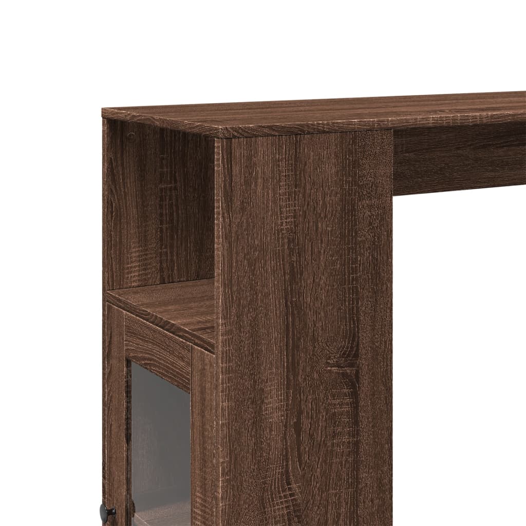 Bar Table with Racks Brown Oak 101x40x103.5 cm Engineered Wood