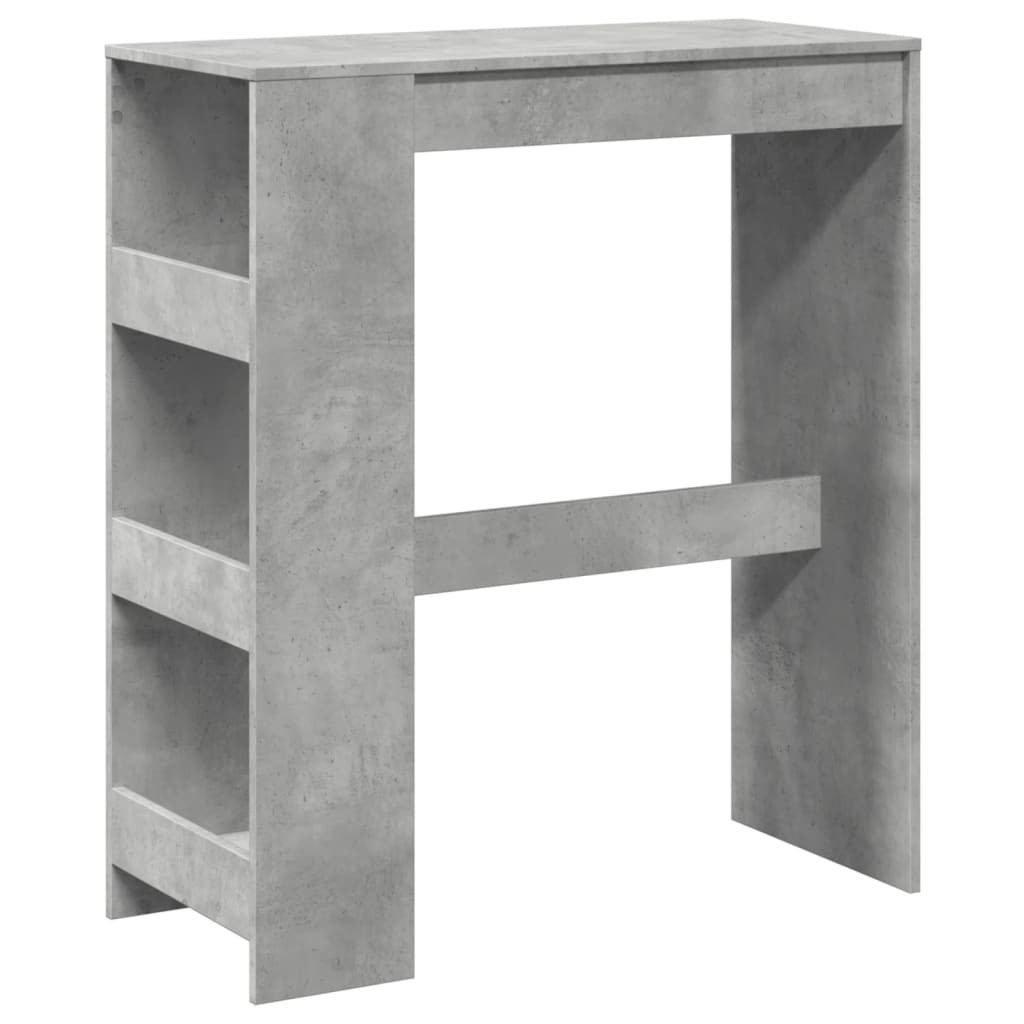 Bar Table with Racks Concrete Grey 90x40x103.5 cm Engineered Wood