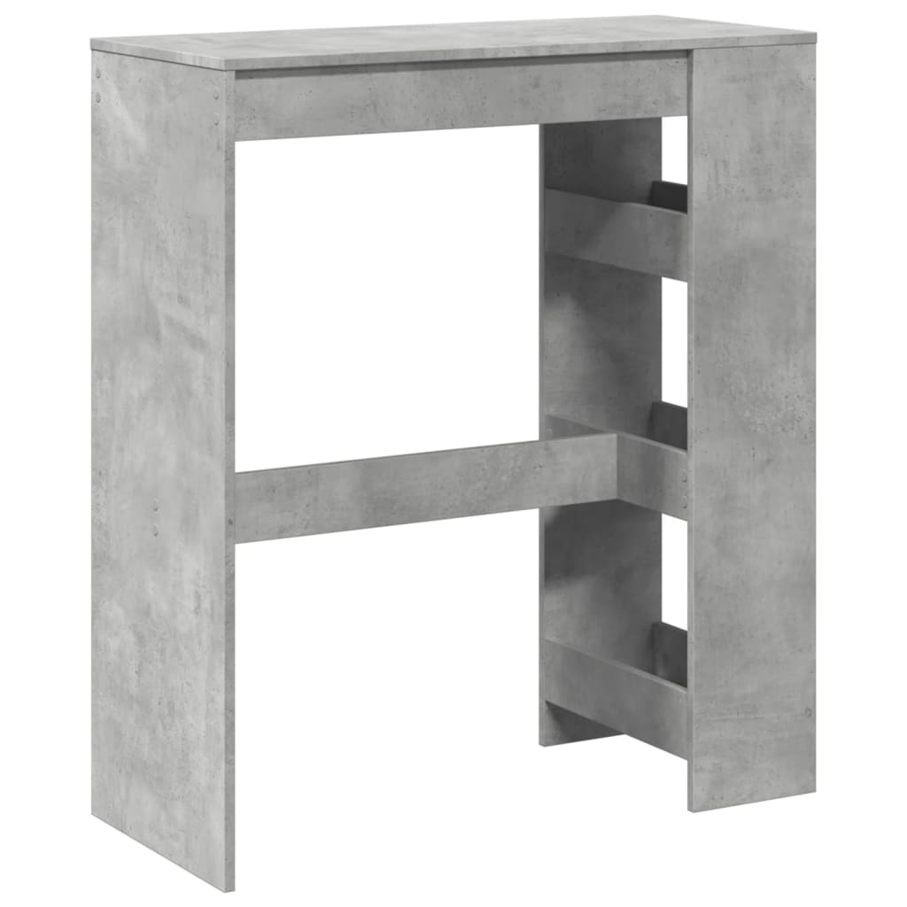 Bar Table with Racks Concrete Grey 90x40x103.5 cm Engineered Wood