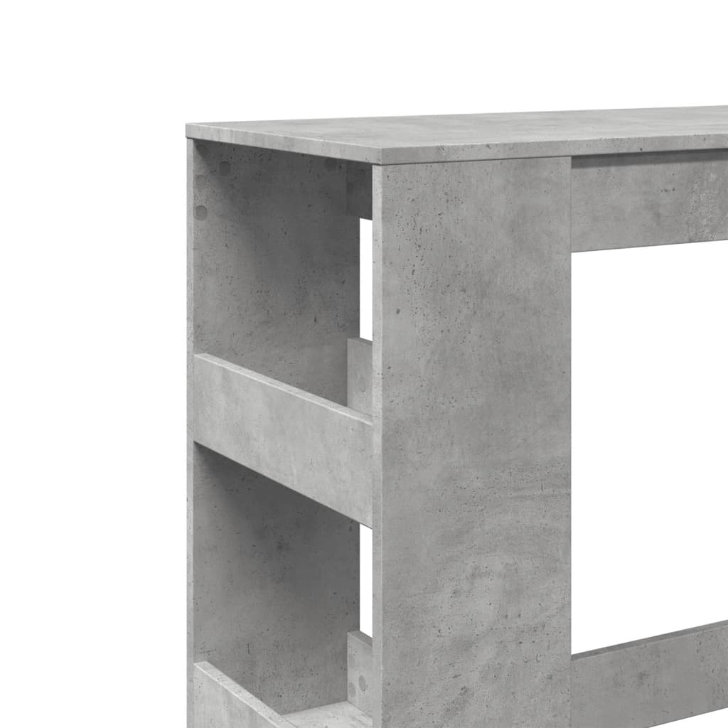 Bar Table with Racks Concrete Grey 90x40x103.5 cm Engineered Wood