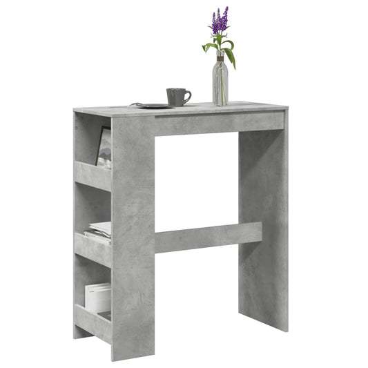 Bar Table with Racks Concrete Grey 90x40x103.5 cm Engineered Wood