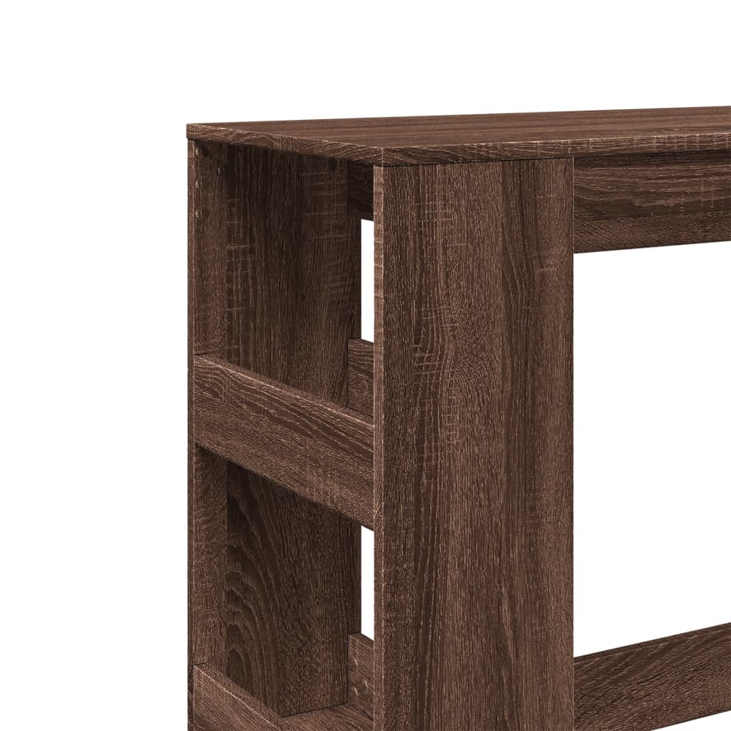 Bar Table with Racks Brown Oak 90x40x103.5 cm Engineered Wood