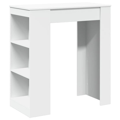 Bar Table with Racks White 95x47x103.5 cm Engineered Wood