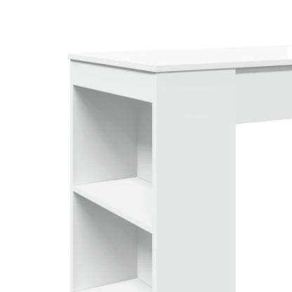 Bar Table with Racks White 95x47x103.5 cm Engineered Wood