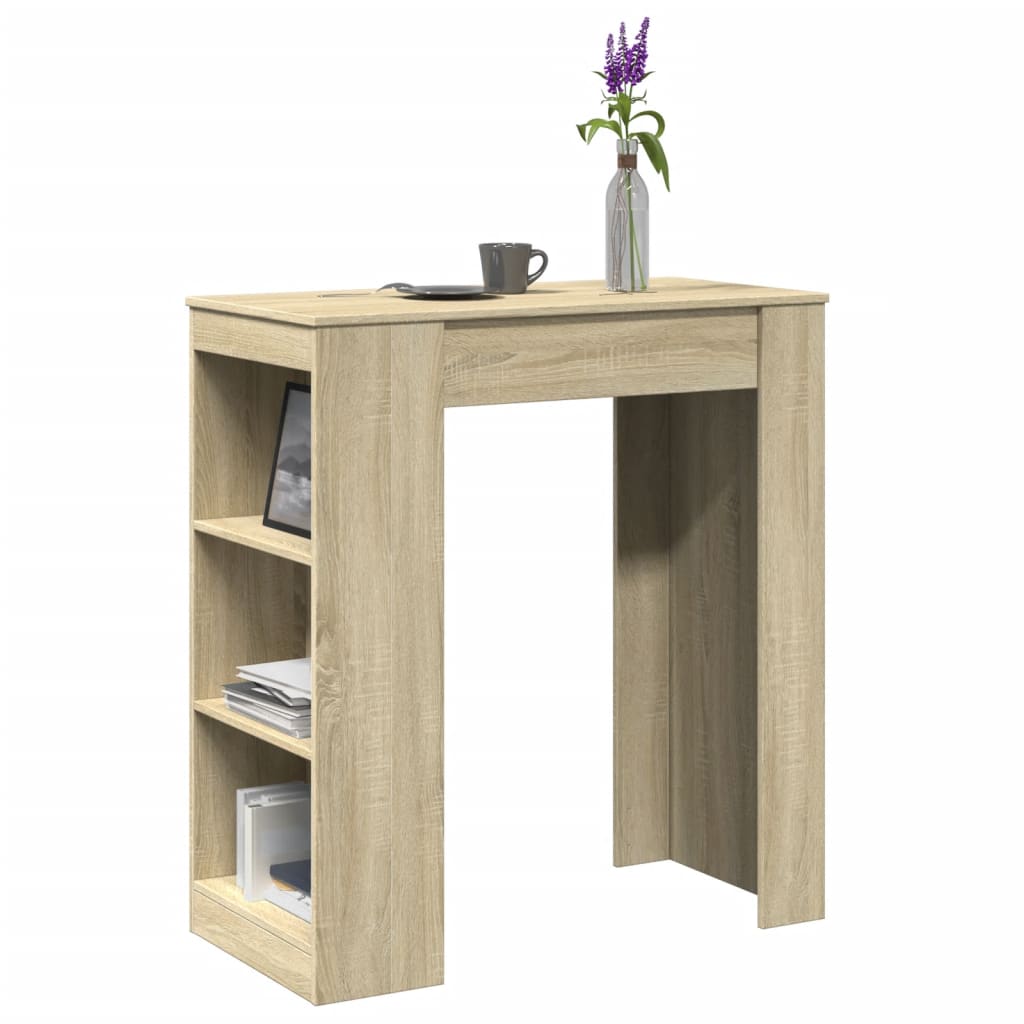 Bar Table with Racks Sonoma Oak 95x47x103.5 cm Engineered Wood