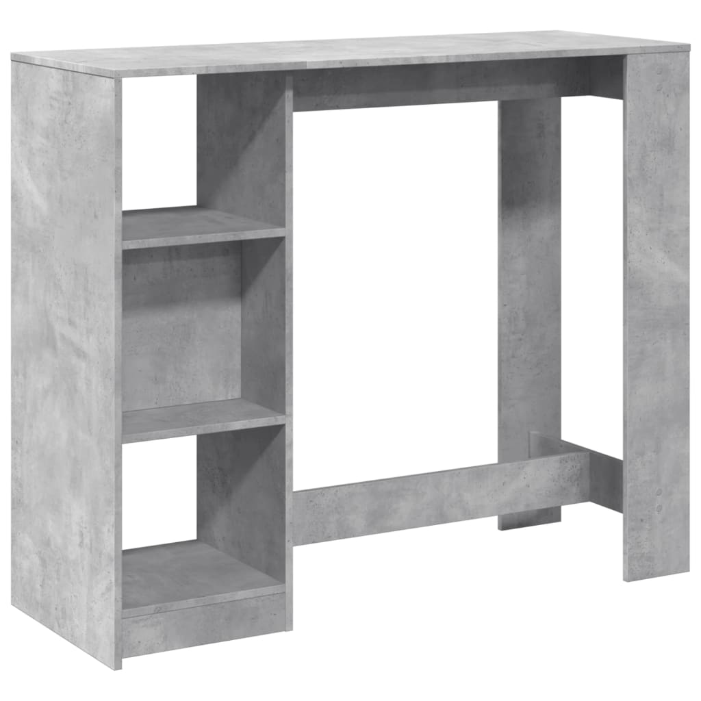 Bar Table with Shelf Concrete Grey 124x46x103.5 cm Engineered Wood