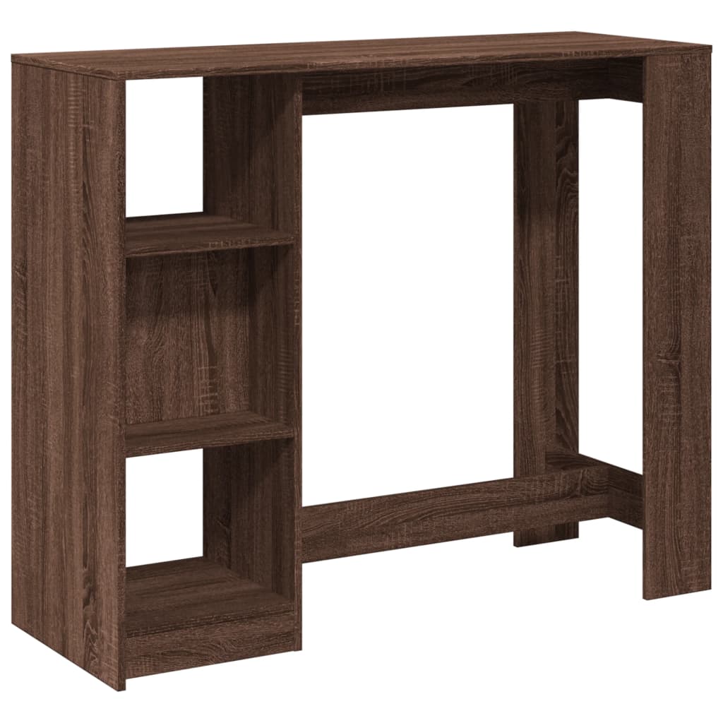 Bar Table with Shelf Brown Oak 124x46x103.5 cm Engineered Wood