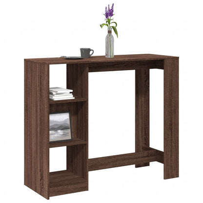 Bar Table with Shelf Brown Oak 124x46x103.5 cm Engineered Wood