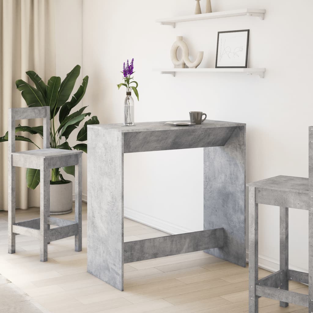 Bar Table Concrete Grey 102x50x103.5 cm Engineered Wood