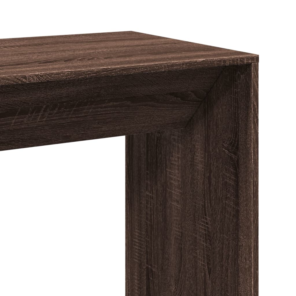 Bar Table Brown Oak 102x50x103.5 cm Engineered Wood