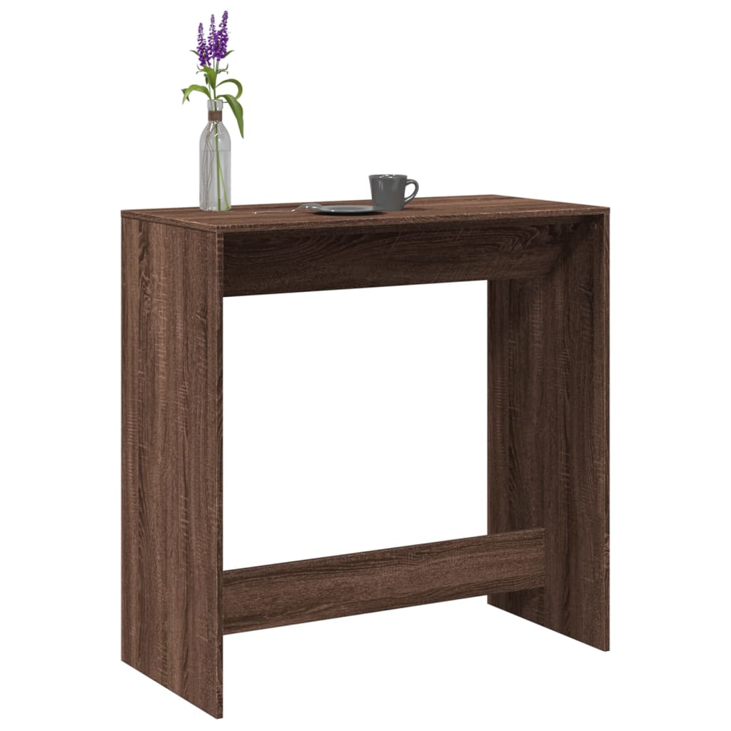 Bar Table Brown Oak 102x50x103.5 cm Engineered Wood