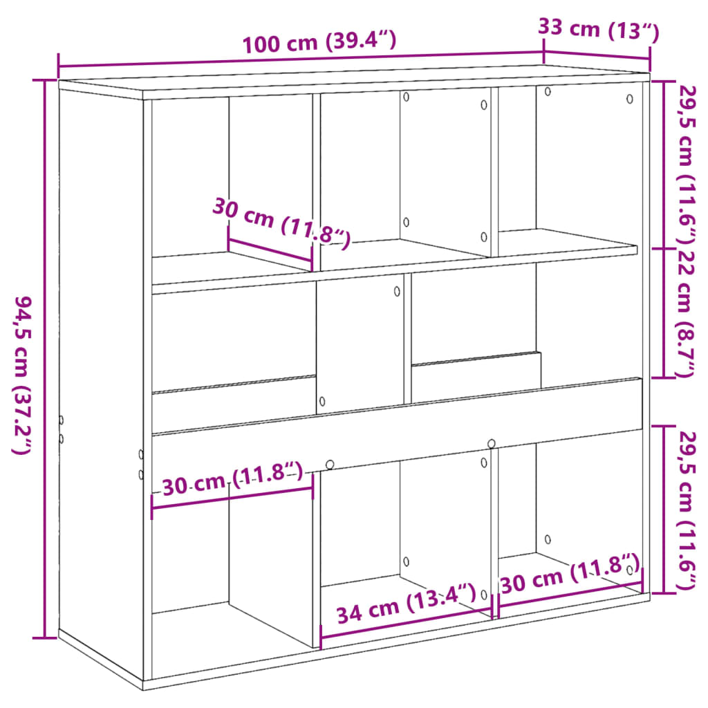 Book Cabinet/Room Divider Brown Oak 100x33x94.5 cm