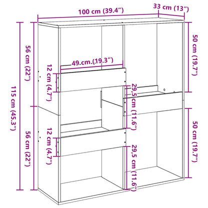 Book Cabinet/Room Divider Smoked Oak 100x33x115 cm