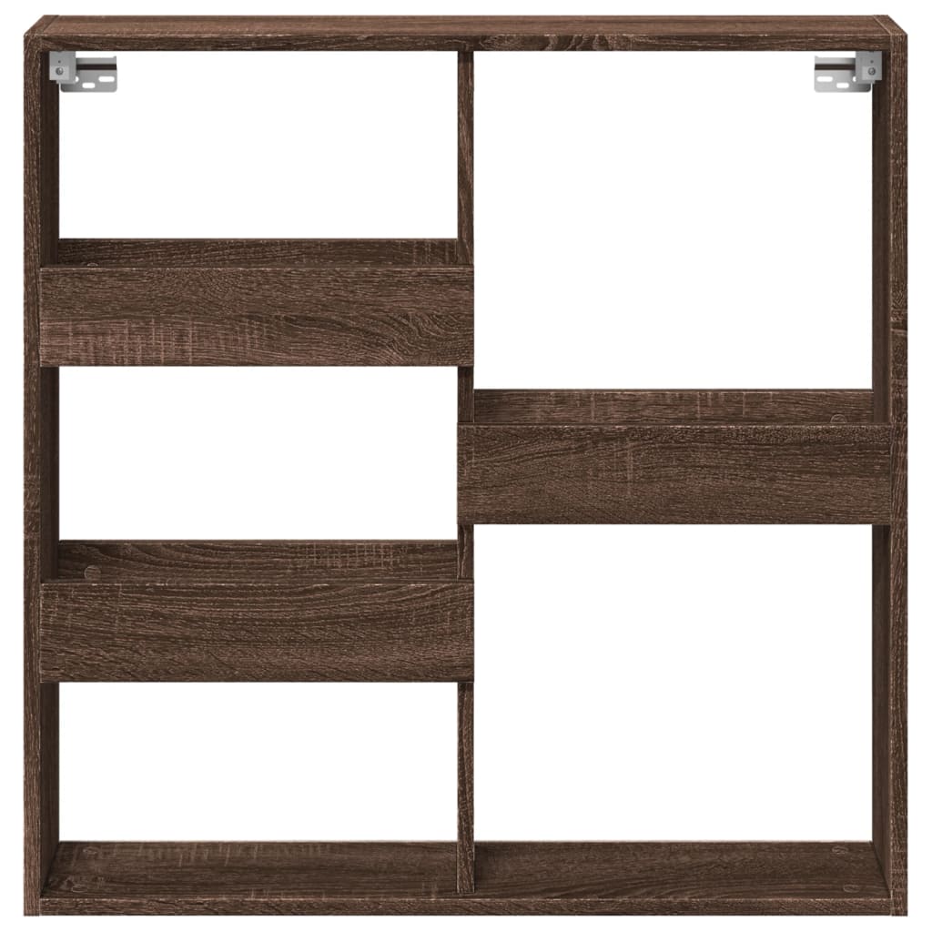 Wall Cabinet Brown Oak 80x15x80 cm Engineered Wood