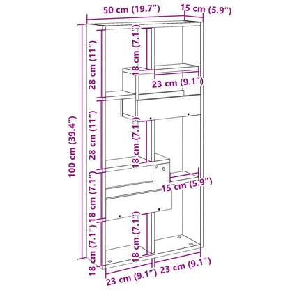 Wall Cabinet Old Wood 50x15x100 cm Engineered Wood