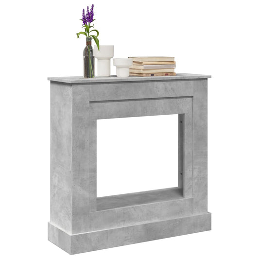 Fireplace Surround Concrete Grey 90x30x90 cm Engineered Wood