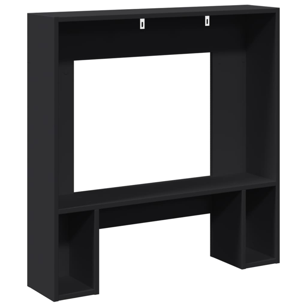 Fireplace Surround Black 81x18x82 cm Engineered Wood