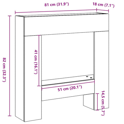 Fireplace Surround Black 81x18x82 cm Engineered Wood