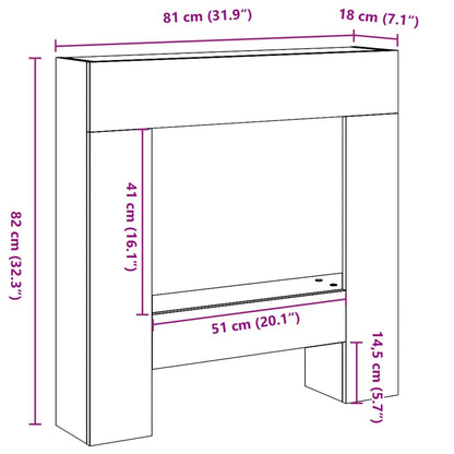 Fireplace Surround Concrete Grey 81x18x82 cm Engineered Wood