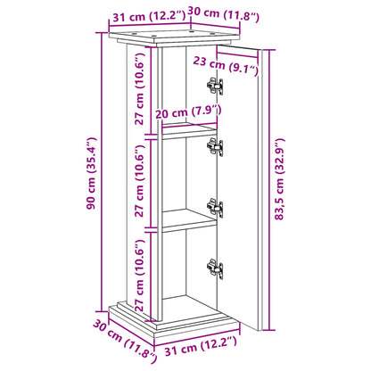 Display Stand with Storage White 31x30x90 cm Engineered Wood