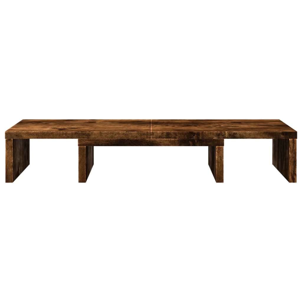 Monitor Stand Adjustable Smoked Oak 60x24x10.5 cm Engineered Wood