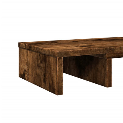 Monitor Stand Adjustable Smoked Oak 60x24x10.5 cm Engineered Wood