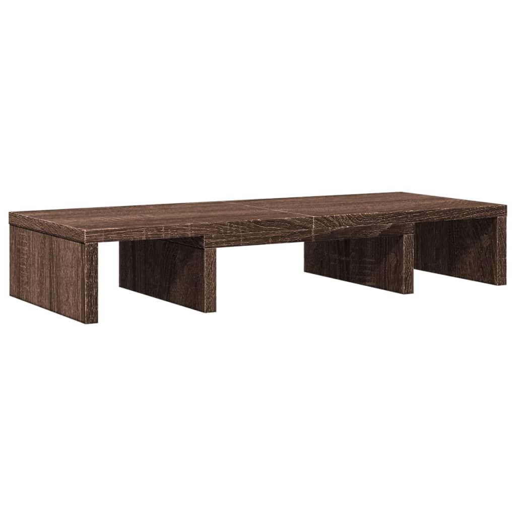 Monitor Stand Adjustable Brown Oak 60x24x10.5 cm Engineered Wood