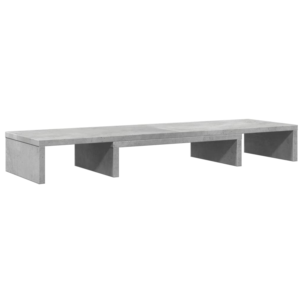 Monitor Stand Riser Adjustable Concrete Grey 80x24x10.5 cm Engineered Wood