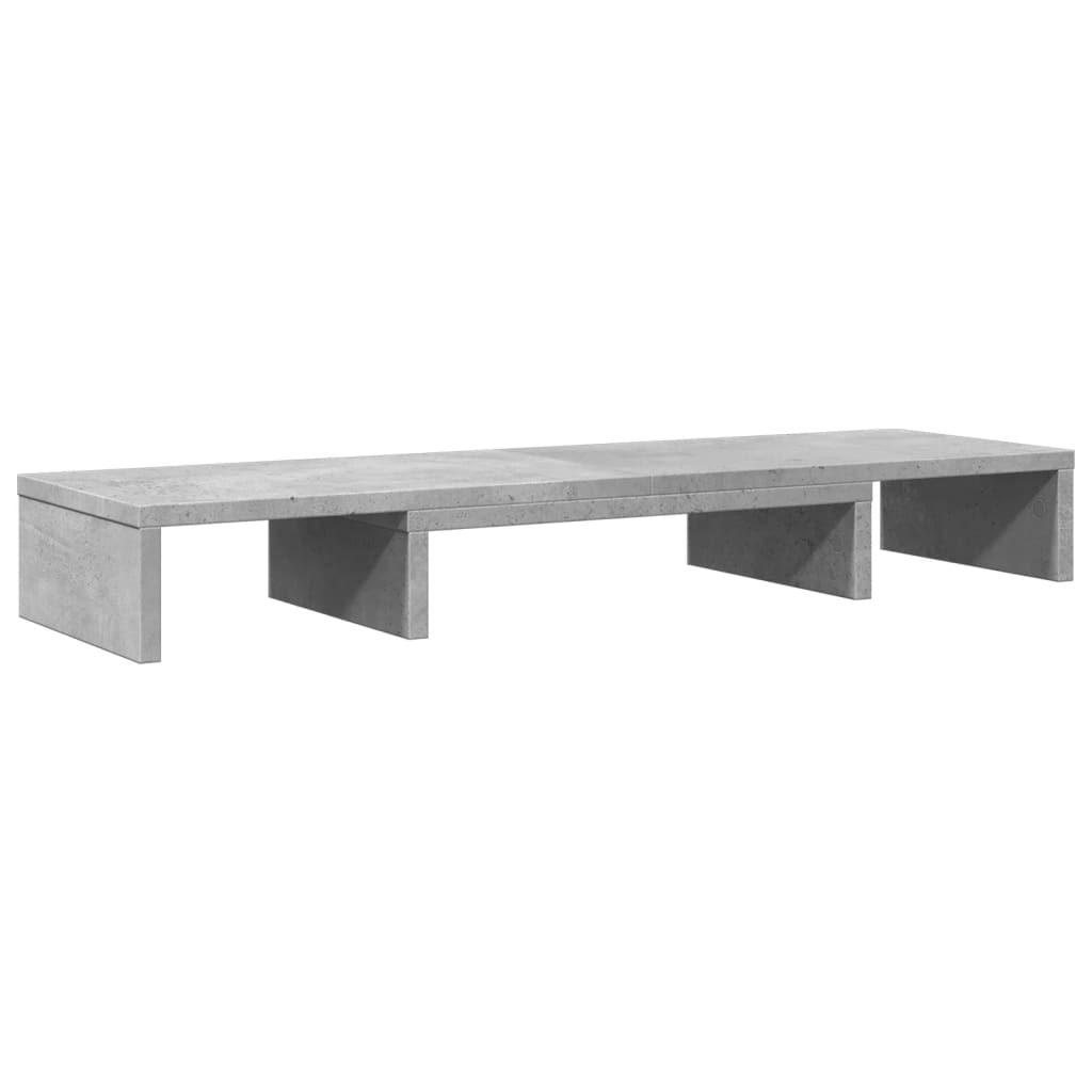 Monitor Stand Riser Adjustable Concrete Grey 80x24x10.5 cm Engineered Wood