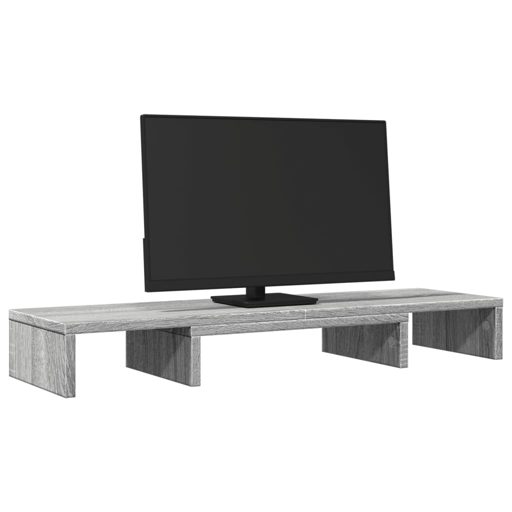 Monitor Stand Riser Adjustable Grey Sonoma 80x24x10.5 cm Engineered Wood