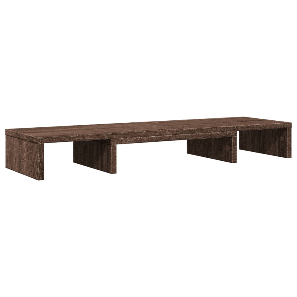 Monitor Stand Riser Adjustable Brown Oak 80x24x10.5 cm Engineered Wood