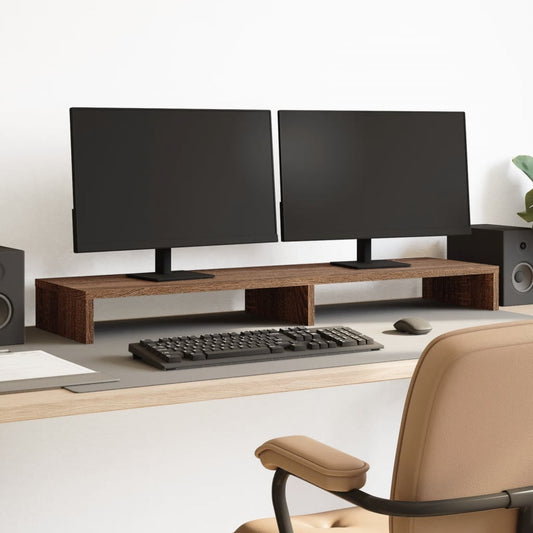 Monitor Stand Brown Oak 100x27x10 cm Engineered Wood