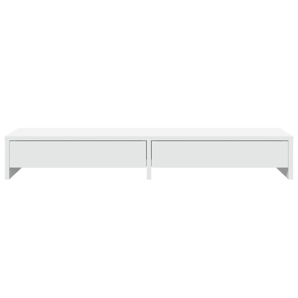 Monitor Stand with Drawers White 100x27x15 cm Engineered Wood