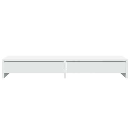 Monitor Stand with Drawers White 100x27x15 cm Engineered Wood