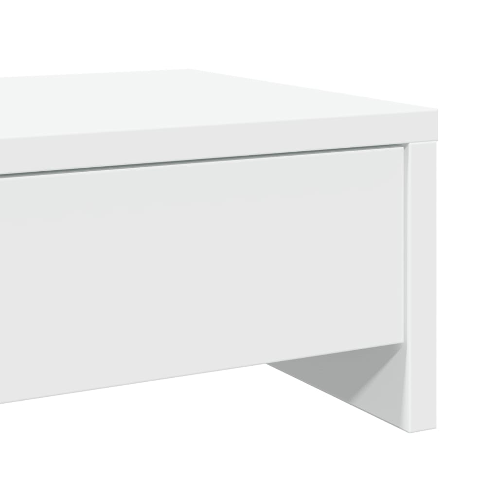 Monitor Stand with Drawers White 100x27x15 cm Engineered Wood