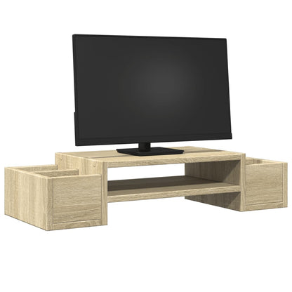 Monitor Stand with Storage Sonoma Oak 70x27x15 cm Engineered Wood