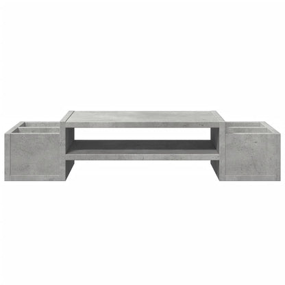 Monitor Stand with Storage Concrete Grey 70x27x15 cm Engineered Wood