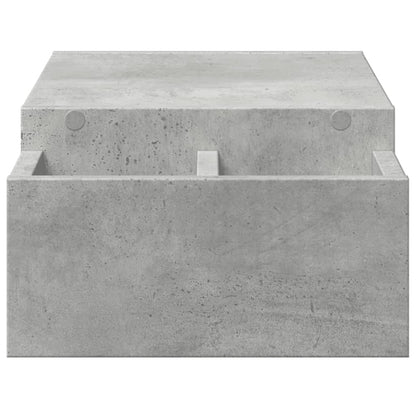 Monitor Stand with Storage Concrete Grey 70x27x15 cm Engineered Wood