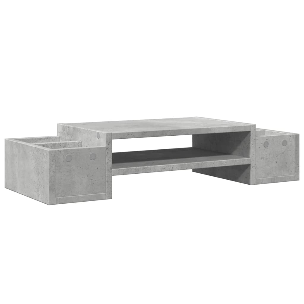 Monitor Stand with Storage Concrete Grey 70x27x15 cm Engineered Wood